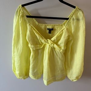 Banana Republic Yellow Baby Doll Top (Small)